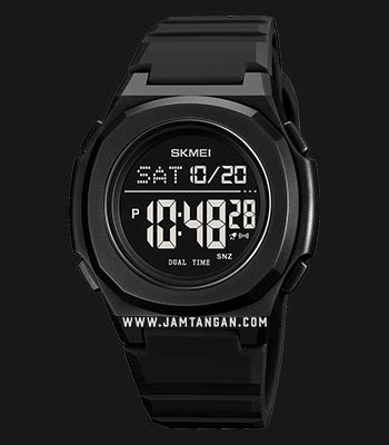 Skmei Bkbk Men Digital Dial Black Rubber Strap Jamtangan