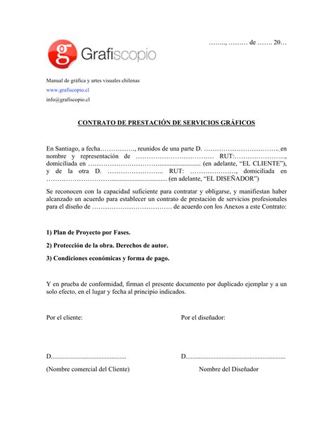 CONTRATO DE PRESTACIÓN DE SERVICIOS GRÁFICOS