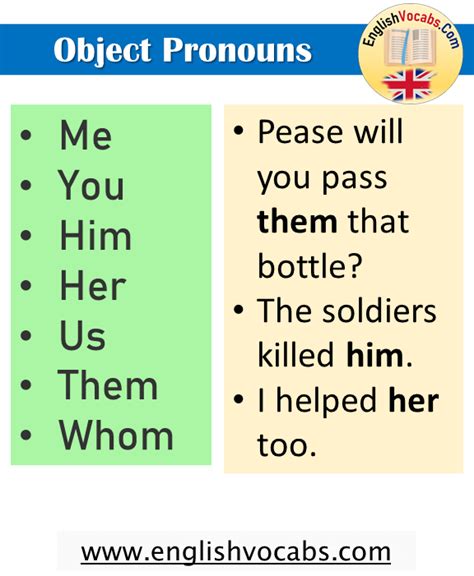 Object Pronoun Sentence Examples