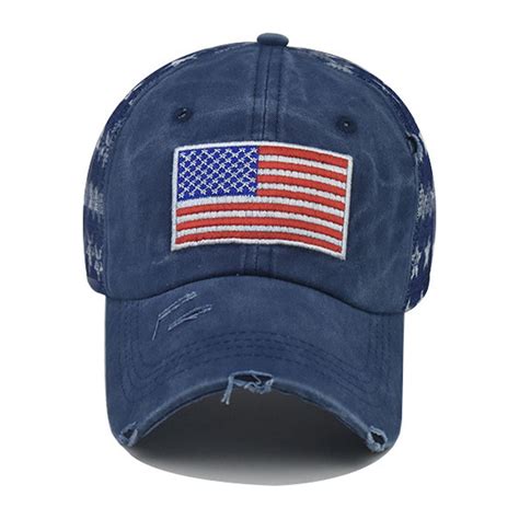 Penkiiy American Flag Hat Usa Trucker Worn Hat For Men And Women