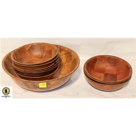 10 WOODEN SALAD BOWLS