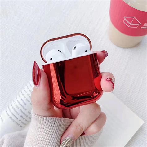 Airpods Case Metallic Shine Finish Red