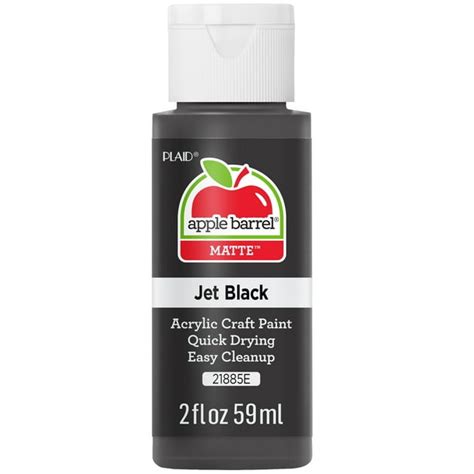 Apple Barrel Acrylic Craft Paint Matte Finish Jet Black 2 Fl Oz