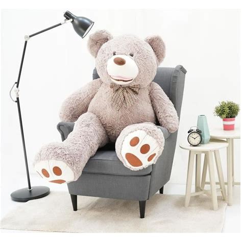 Dear Bear Ours En Peluche G Ante Xxl Cm Gris Cdiscount Jeux Jouets