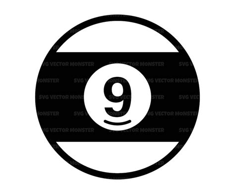 Billiards Svg Nine Ball Svg 9 Ball Svg Pool Svg Snooker Svg Vector