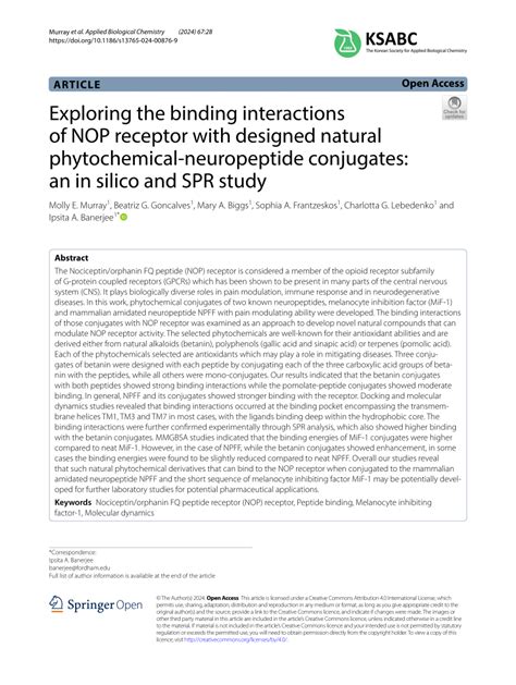 Pdf Exploring The Binding Interactions Of Nop Receptor With Designed