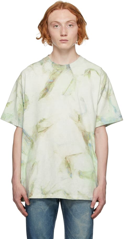 John Elliott Green Tie Dye University T Shirt John Elliott