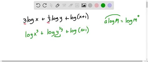 Solved Write Each Logarithmic Expression As A Single Logarithm With A