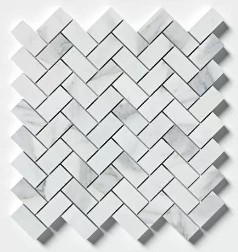 Calacatta Gold Royal Honed Herringbone Mosaic Marble Stone Calacatta