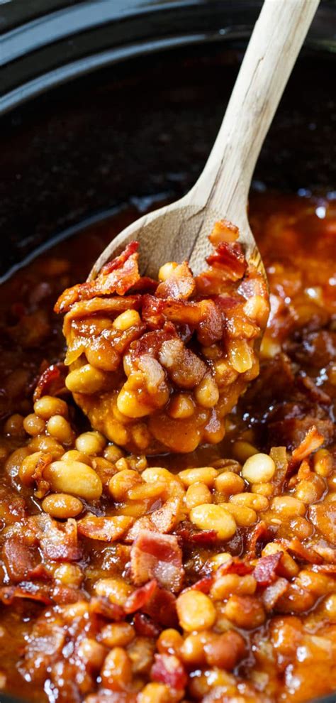 Slow Cooker Bourbon Baked Beans Spicy Southern Kitchen