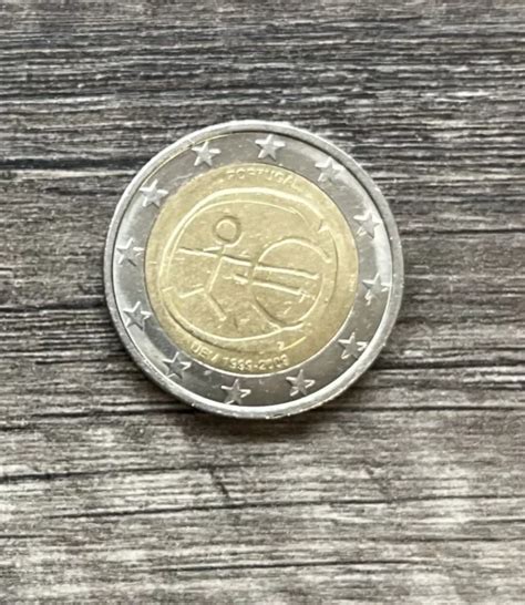 2 EURO MÜNZE Portugal Strichmännchen UEM 1999 2009 Selten EUR 499 00