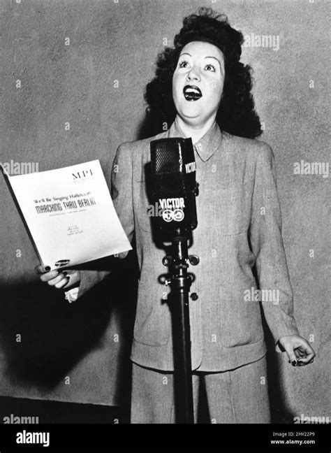 Ethel Merman At A Microphone Singing Well Be Singing Hallelujah Marching Thru Berlin