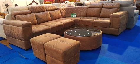 Seater Brown Leather L Shape Sofa Set At Rs Set In Bengaluru