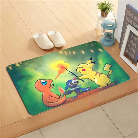 P 1031wjy Custom Pokemon Pikachu And16 Doormat Home Decor Door Mat