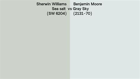 Sherwin Williams Sea Salt Sw 6204 Vs Benjamin Moore Gray Sky 2131 70