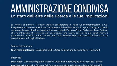 CONVEGNO SULL AMMINISTRAZIONE CONDIVISA LO STATO DELL ARTE DELLA