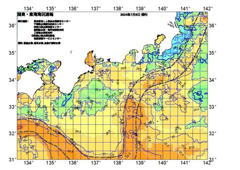 広域版海の天気図2024年7月8日 東京都島しょ農林水産総合センター