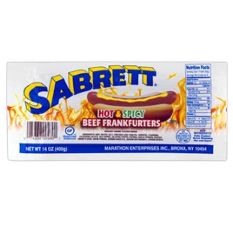 Nutrition Sabrett Hot Dogs