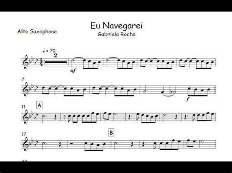 Eu Navegarei Gabriel Rochapartitura Mel Dica Sax Alto Sax Tenor