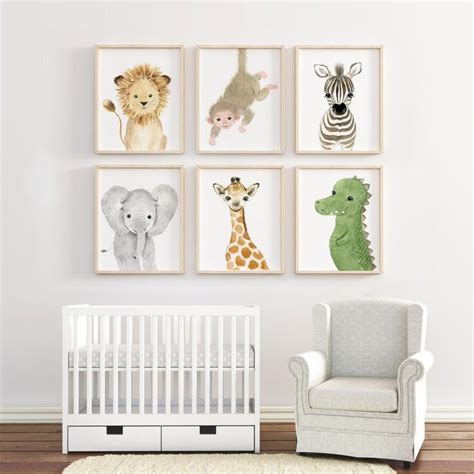 Safari Kinderzimmer Dekor Neutrale Kinderzimmer Kunst Etsy De