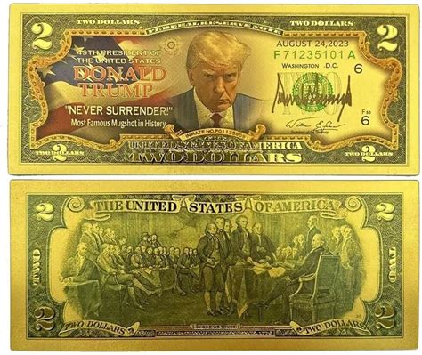 Amazon Pcs Donald Trump Gold Dollar Bill Never Surrender