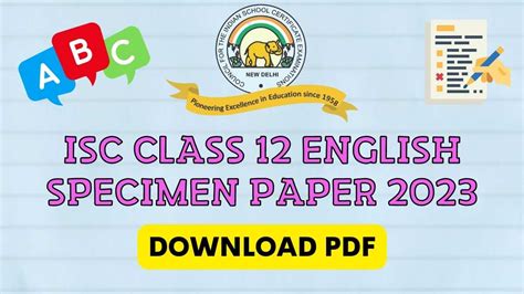 Isc English Specimen Paper Cisce Class English Sample Paper