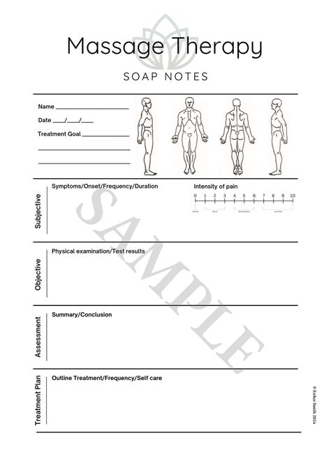 Massage Therapy Simple SOAP Notes - Etsy Canada | Entreprise massage
