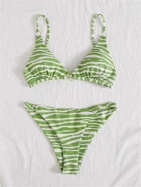 China Customized Zebra Back Tie Triangle Bikini Set Suppliers