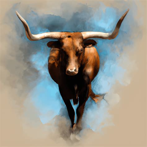 Longhorn Western Watercolor Digital Painting · Creative Fabrica