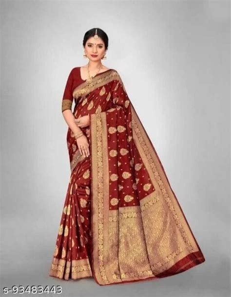 Swastik Creation Wedding Wear Banarasi Silk Saree M With Blouse