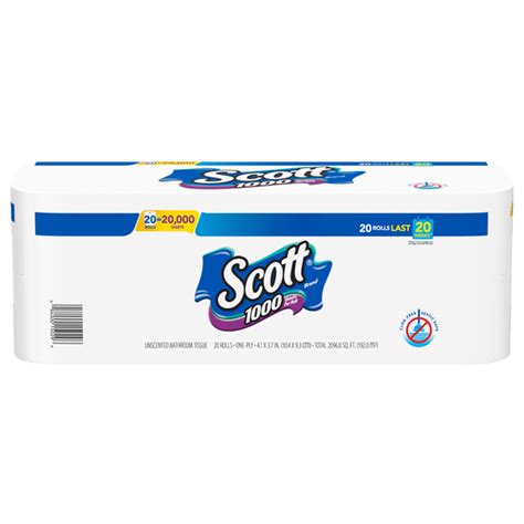 Save on Scott 1000 Sheets Per Roll 1-Ply Toilet Paper Unscented Order Online Delivery | Stop & Shop