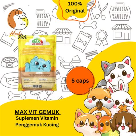 Jual MAX VIT GEMUK Suplemen Vitamin Penggemuk Kucing Shopee Indonesia