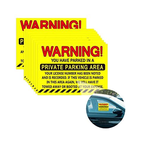 Private Parking Violation Stickers Warning You Have Parked In A