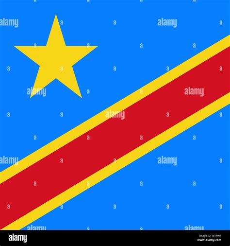 Official national flag of, Democratic Republic of the Congo, Congo Stock Photo - Alamy