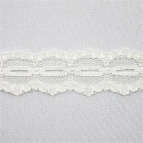 Nylon Eyelet Lace Trimming Cream Shine Trimmings Fabrics