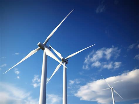 Premium Ai Image Wind Turbines Against A Blue Sky