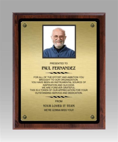 Retirement Plaque Customized Engraving And Set Up Fees Are Free