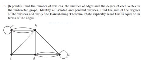 Solved Find The Number Of Vertices The Number Of Edges And Chegg