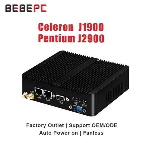 BEBEPC Fanless Mini PC Intel Celeron J1900 N2830 Dual LAN Windows 10