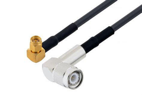 Tnc Male Right Angle To Sma Male Right Angle Low Loss Cable 36 Inch Length Using Lmr 200 Coax