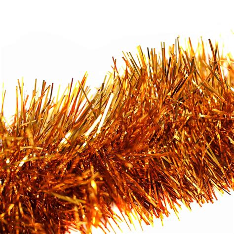 25m Christmas Tinsel Orange 150mm 8 Ply Amazing Christmas