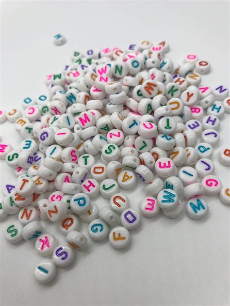 500 Acrylic Alphabet Beads Name Beads A-Z Beads 7mm - Etsy