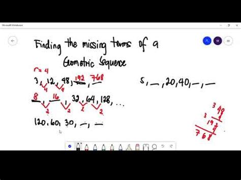 Finding The Missing Terms Of A Geometric Sequence Youtube