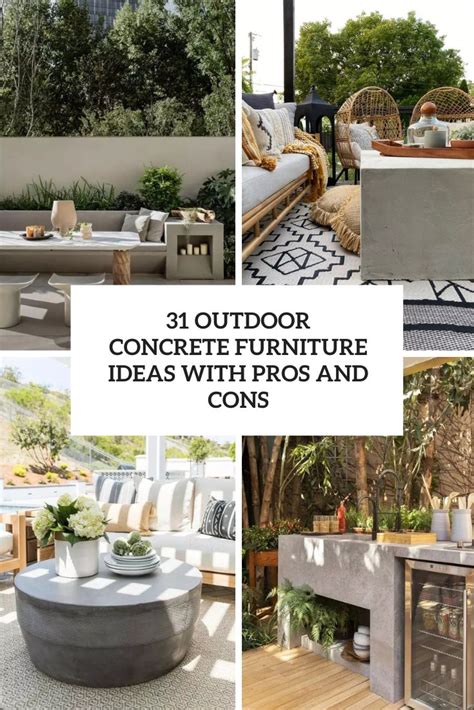 31 Outdoor Concrete Furniture Ideas With Pros And Cons - Shelterness