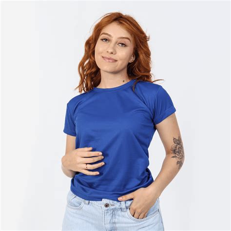 Camiseta Dry Fit Feminina Azul TechMalhas