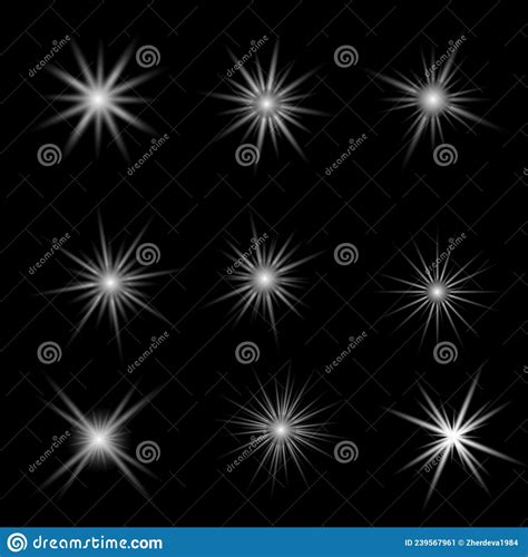 The Effect Of Glowing Lights Flares Explosion And Stars Stock Vector