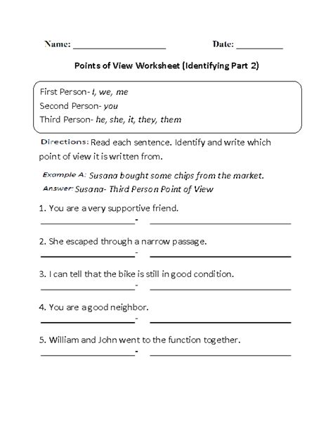 Englishlinx.com | Point of View Worksheets