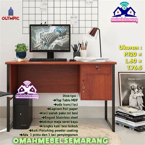 Jual Meja Kerja Kantor Kaki Besi Olympic Titan Meja Tulis Belajar