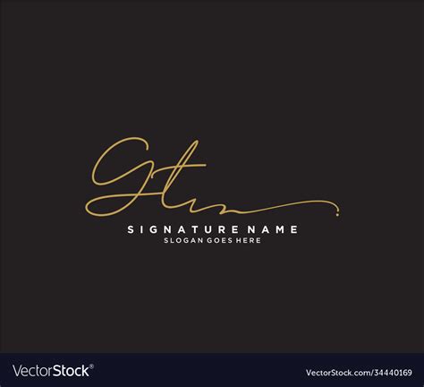 Letter Gt Signature Logo Template Royalty Free Vector Image