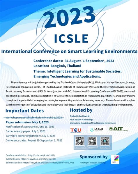 The International Conference On Smart Learning Environments ICSLE 2023